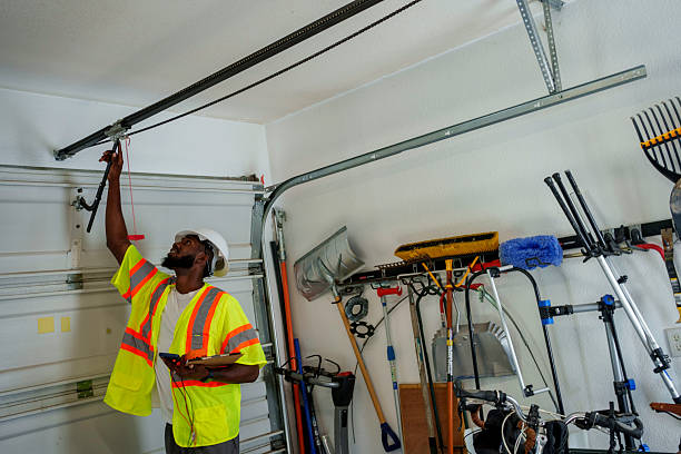 Professional Garage Door Panel Replacement technician working in Central City, IL
